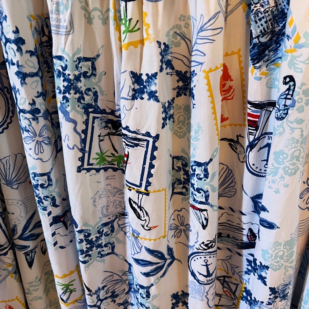 Croft & Barrow sleeveless maxi dress with beach theme print. - Picture 6 of 6